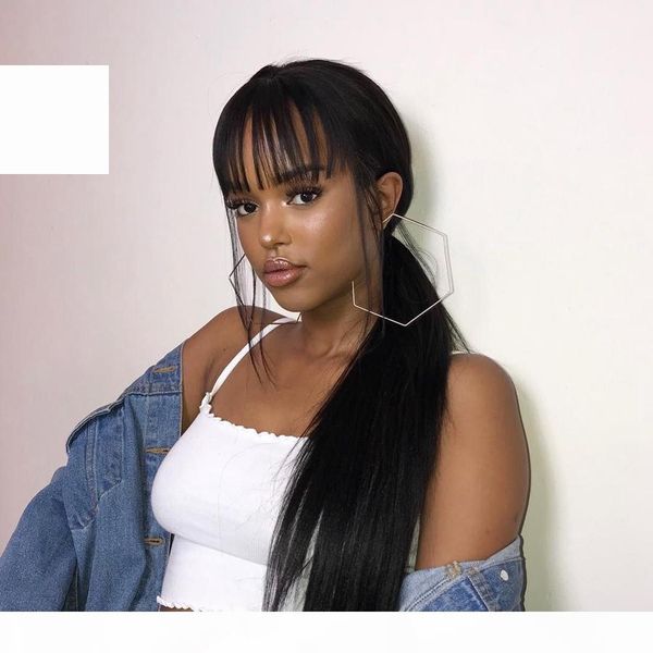 silky straight 13x6 lace front human hair wigs with chinese bangs fringe wigs glueless full lace human hair wigs fringe wig for women, Black
silky straight 13x6 lace front human hair wigs with chinese bangs fringe wigs glueless full lace human hair wigs fringe wig for women, Black