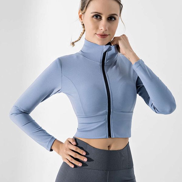 standing collar zipper long sleeve sports women's elastic tight net red fitness running fast drying yoga suit coat, Gray
standing collar zipper long sleeve sports women's elastic tight net red fitness running fast drying yoga suit coat, Gray