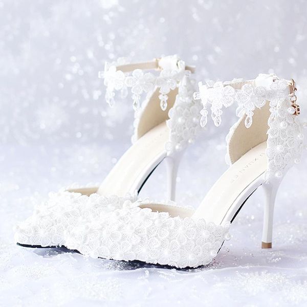 white red pink bridal shoes white lace flower bridal dress shoes pointed toe wedding high heels ankle straps party, Black
white red pink bridal shoes white lace flower bridal dress shoes pointed toe wedding high heels ankle straps party, Black