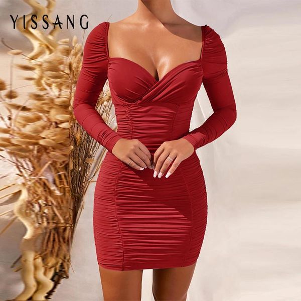 yissang ruched bandage dress women cross short bodycon dresses pleated long sleeves 2021 autumn backless mini dress vestido, Black;gray
yissang ruched bandage dress women cross short bodycon dresses pleated long sleeves 2021 autumn backless mini dress vestido, Black;gray