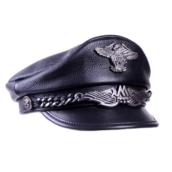 men's women's 100% real leather cowhide german hat retro driver's army service biker hats/caps, Blue;gray
men's women's 100% real leather cowhide german hat retro driver's army service biker hats/caps, Blue;gray