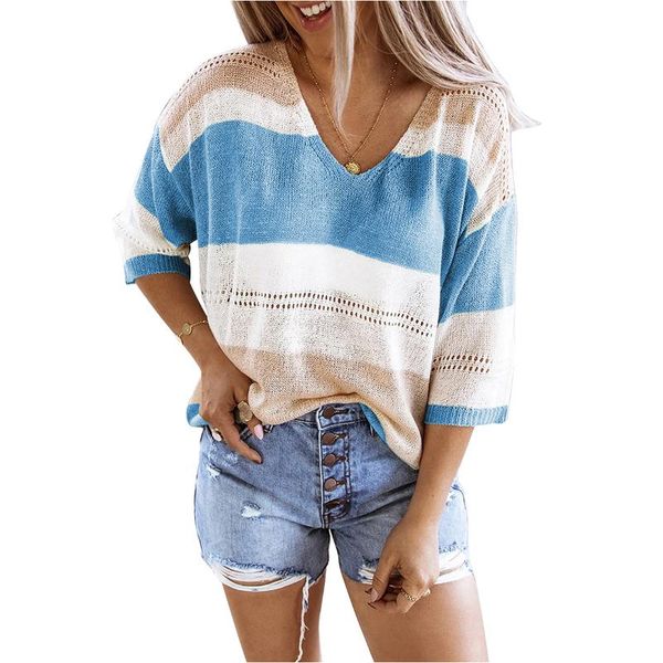 women's sweaters women casual knitwear v neck stitching color half sleeve block lightweight sweater jumpers, White;black
women's sweaters women casual knitwear v neck stitching color half sleeve block lightweight sweater jumpers, White;black