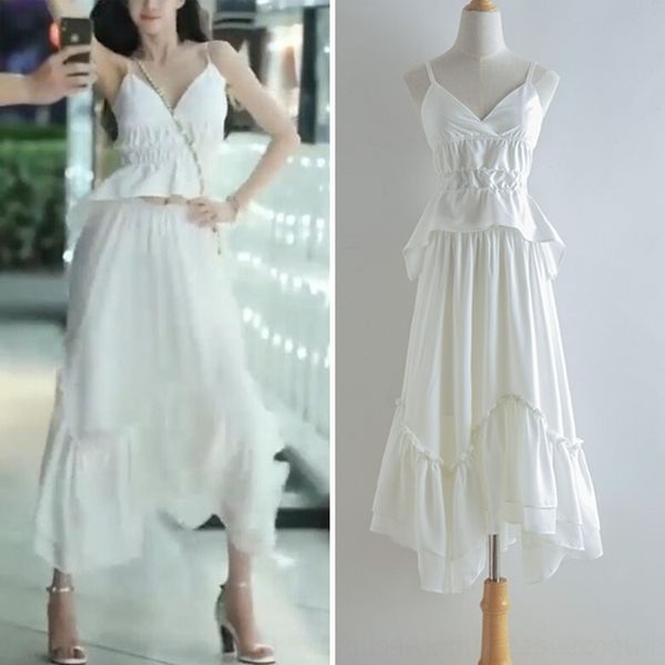 r0fqq 2019 summer suspender skirtwomen's dresspannankui suspender same white v-neck tiktok irregular overskirt fairy skirt set for wo, Gray
r0fqq 2019 summer suspender skirtwomen's dresspannankui suspender same white v-neck tiktok irregular overskirt fairy skirt set for wo, Gray