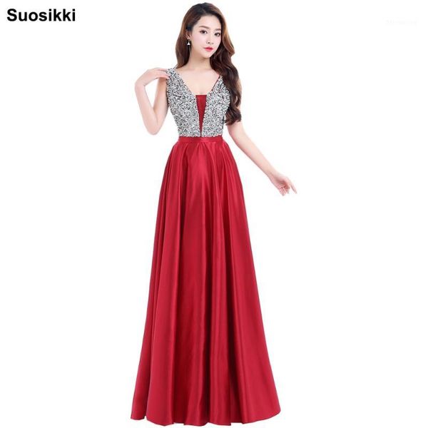 suosikki charming v-neck beads bodice open back a line long evening dress party elegant vestido de festa elegant prom gowns1, White;black
suosikki charming v-neck beads bodice open back a line long evening dress party elegant vestido de festa elegant prom gowns1, White;black