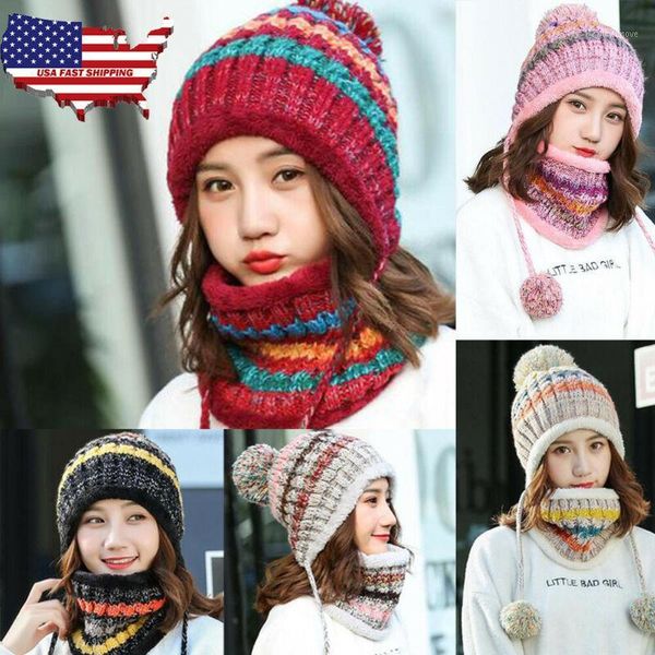 beanie/skull caps 1pc set women winter warm pom hat cap mask scarf neck thickened plush wool knit1, Blue;gray
beanie/skull caps 1pc set women winter warm pom hat cap mask scarf neck thickened plush wool knit1, Blue;gray