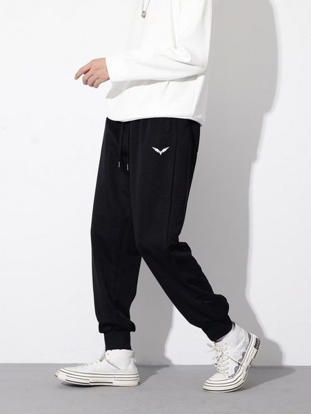 men bird print drawstring waist sweatpants h69r#, Black
men bird print drawstring waist sweatpants h69r#, Black
