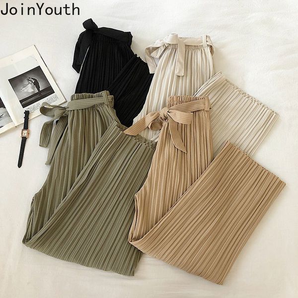 neploe spring summer women wide leg pants bow bandage stretch high waist long trouser pleated korean causal pants 57680 201106, Black;white
neploe spring summer women wide leg pants bow bandage stretch high waist long trouser pleated korean causal pants 57680 201106, Black;white