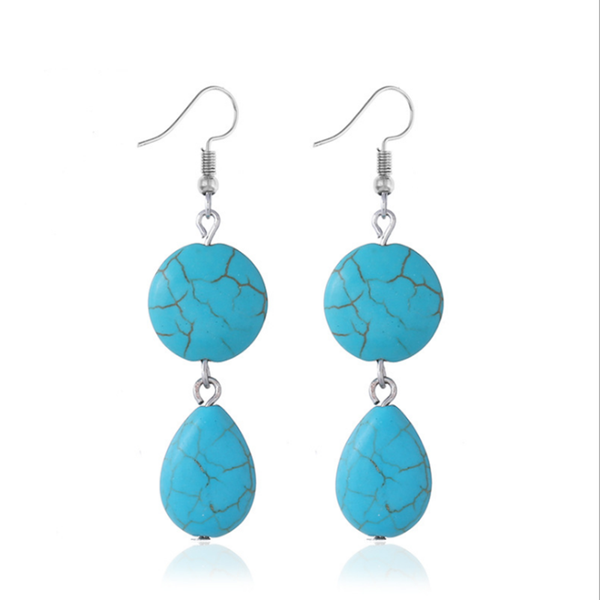silver plated alloy layer round and water drop green turquoises stone dangle earrings fashion jewelry
silver plated alloy layer round and water drop green turquoises stone dangle earrings fashion jewelry