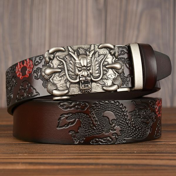 men belt genuine leather new cowhide handmade men waistbands chinese dragon pressed straps male designer belts 201110, Black;brown
men belt genuine leather new cowhide handmade men waistbands chinese dragon pressed straps male designer belts 201110, Black;brown