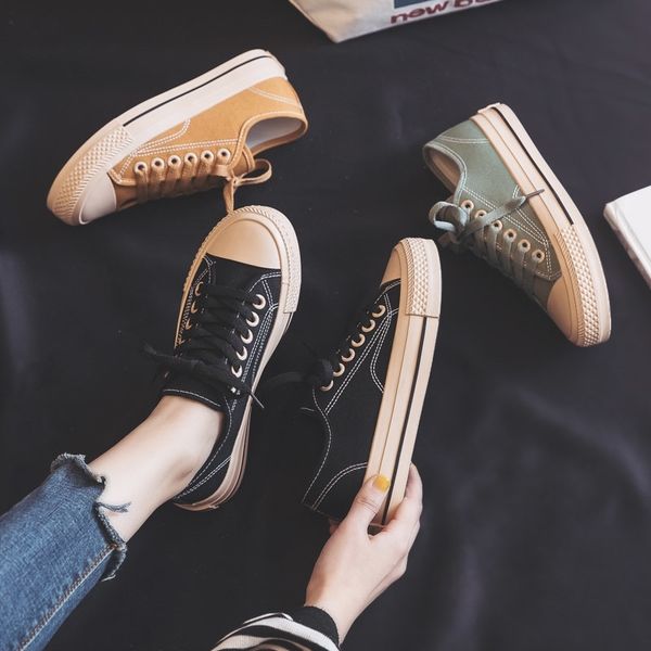 new fashion canvas casual flats black shoes women solid color sneakers korean style y200801
new fashion canvas casual flats black shoes women solid color sneakers korean style y200801