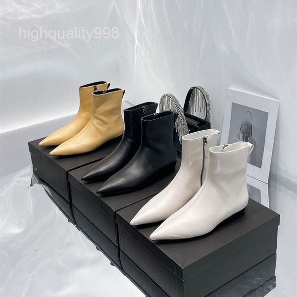 boots high end quality leather fashion pointed flat bottomed short boots fashion women's soft and bare, Black
boots high end quality leather fashion pointed flat bottomed short boots fashion women's soft and bare, Black