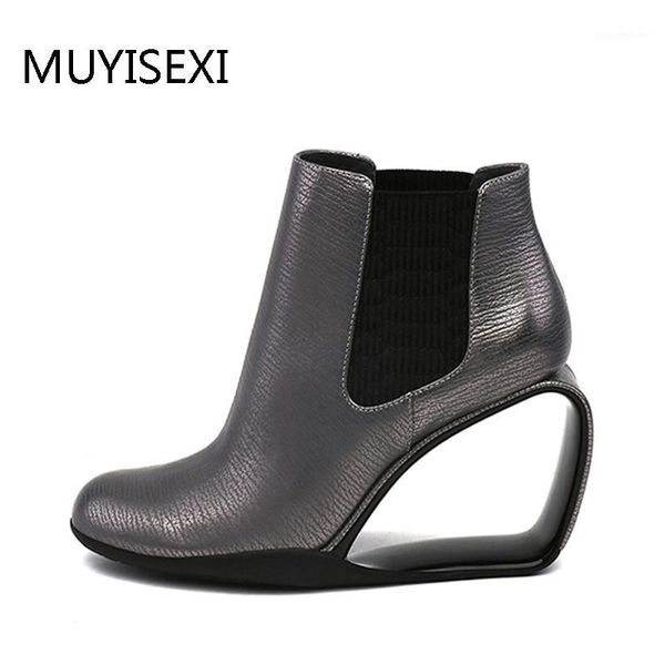 boots autumn for women hollow out heel ankle slip on wedges black genuine leather hl109 muyisexi1
boots autumn for women hollow out heel ankle slip on wedges black genuine leather hl109 muyisexi1