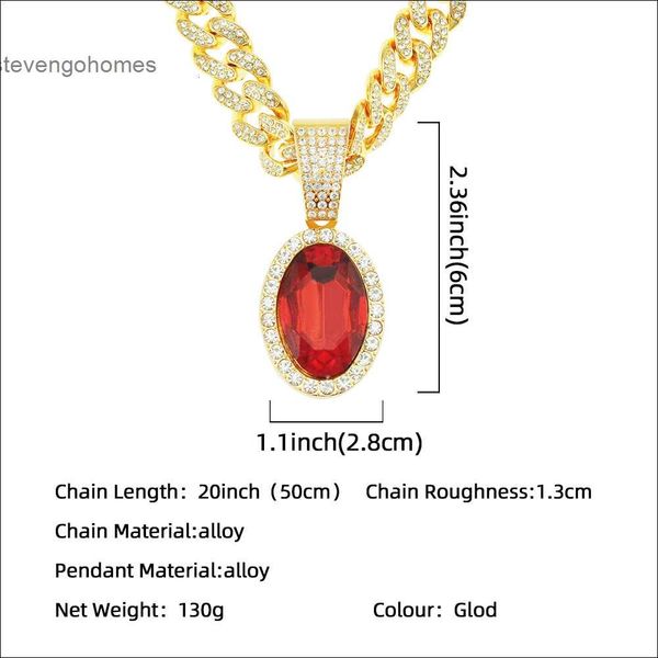 buckle popular red oval cuban pendant with big chain necklace men's hip hop jewelry, Silver
buckle popular red oval cuban pendant with big chain necklace men's hip hop jewelry, Silver