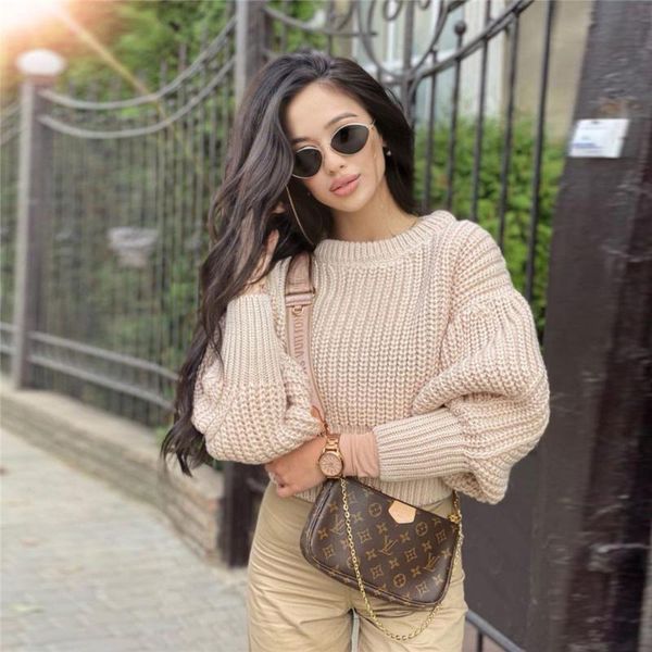women knitted sweaters and pullovers o neck lantern sleeve white knit sweater autumn winter vintage warm knitwear jumper, White;black
women knitted sweaters and pullovers o neck lantern sleeve white knit sweater autumn winter vintage warm knitwear jumper, White;black