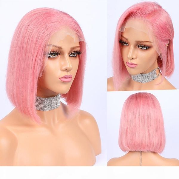 pink short bob human hair wigs for women brazilian straight human hair lace front wig pink color pre plucked hairline with baby hairs, Black;brown
pink short bob human hair wigs for women brazilian straight human hair lace front wig pink color pre plucked hairline with baby hairs, Black;brown