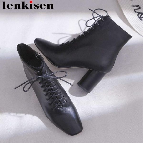 lenkisen square toe round high heels office lady genuine leather solid handmade korean girls british style women ankle boots l591, Black
lenkisen square toe round high heels office lady genuine leather solid handmade korean girls british style women ankle boots l591, Black