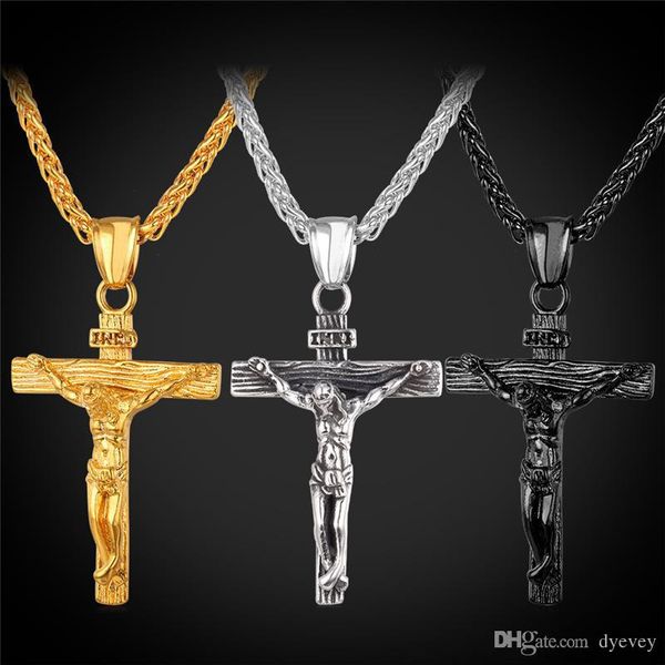u7 crucifix cross pendant necklace bracelet gold/black gun plated/ stainless steel fashion religious jewelry for women/men faith necklace, Silver
u7 crucifix cross pendant necklace bracelet gold/black gun plated/ stainless steel fashion religious jewelry for women/men faith necklace, Silver
