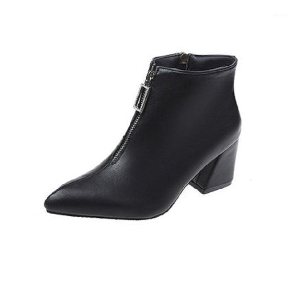 2020 winter new ladies booties wild breathable comfortable pointed high heel thick with front zipper women's boots1, Black
2020 winter new ladies booties wild breathable comfortable pointed high heel thick with front zipper women's boots1, Black