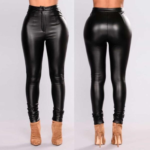 women's pants & capris 2021 winter black high waist pencil women faux leather long casual streetwear girls slim motorcycle trousers, Black;white
women's pants & capris 2021 winter black high waist pencil women faux leather long casual streetwear girls slim motorcycle trousers, Black;white