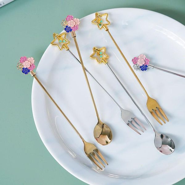 ins flower star sweet spoon fork milk coffee spoon desert scoop set 304 stainless steel ice cream household fruit fork
ins flower star sweet spoon fork milk coffee spoon desert scoop set 304 stainless steel ice cream household fruit fork
