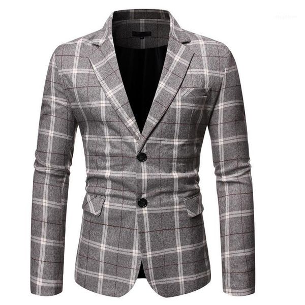 men's suits & blazers 2021 autumn winter models men's fashion casual plaid two single-breasted slim versatile blazer jacket1, White;black
men's suits & blazers 2021 autumn winter models men's fashion casual plaid two single-breasted slim versatile blazer jacket1, White;black