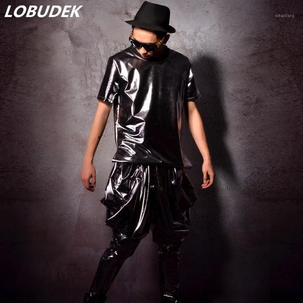men's tracksuits tide male suit silver t-shirt haren pants 2 pieces sets nightclub bar prom costumes hip hop rock dj performance clothi, Gray
men's tracksuits tide male suit silver t-shirt haren pants 2 pieces sets nightclub bar prom costumes hip hop rock dj performance clothi, Gray