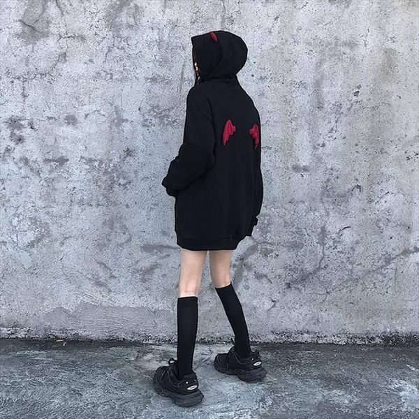harajuku devil wing hooded women fleece sweatshirt casual loose long sleeve hoodies sweatshirt female autumn warm pullover, Black
harajuku devil wing hooded women fleece sweatshirt casual loose long sleeve hoodies sweatshirt female autumn warm pullover, Black