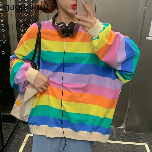 gaganight rainbow striped women jumper hoodies casual loose long sleeve sweatershirt fashion chic girls jumpers korean pullover1, Black
gaganight rainbow striped women jumper hoodies casual loose long sleeve sweatershirt fashion chic girls jumpers korean pullover1, Black