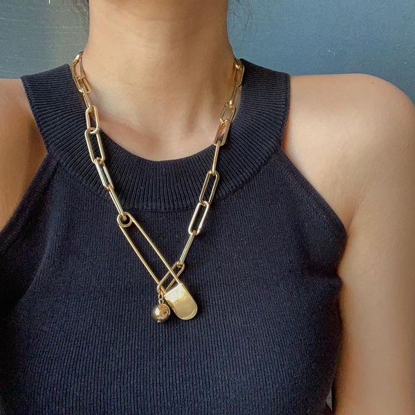 women punk necklace vintage metal pins pendant necklace for women hiphop jewelry femme chain choker pin chokers 2020, Golden;silver
women punk necklace vintage metal pins pendant necklace for women hiphop jewelry femme chain choker pin chokers 2020, Golden;silver