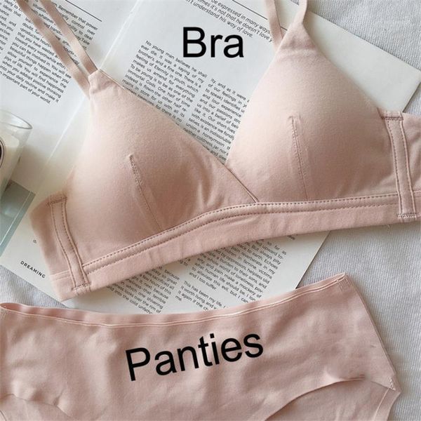 women cotton bra panties set bra seamless padding women's underwear solid sports girl panty bralette ladies lingerie set1, Red;black
women cotton bra panties set bra seamless padding women's underwear solid sports girl panty bralette ladies lingerie set1, Red;black
