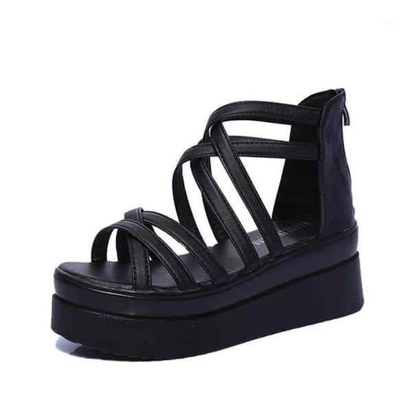 2020 summer cross dewy toe women shoes sandals sponge base platform height with the roman sandals white female1, Black
2020 summer cross dewy toe women shoes sandals sponge base platform height with the roman sandals white female1, Black
