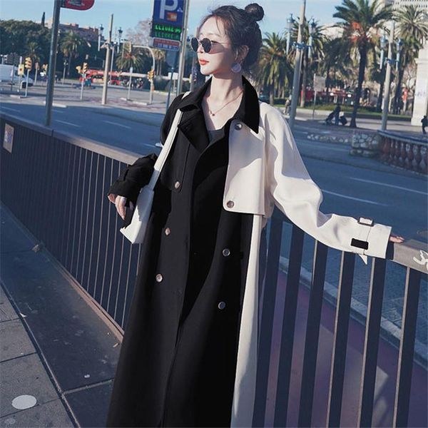 women's trench coats 2021 color matching windbreaker autumn double breasted thin long overcoat plus size british coat with belt, Tan;black
women's trench coats 2021 color matching windbreaker autumn double breasted thin long overcoat plus size british coat with belt, Tan;black