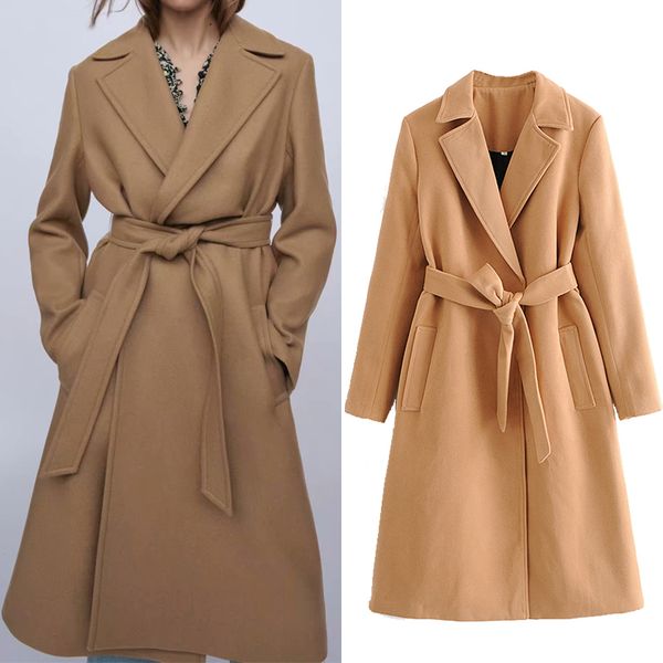 za 2020 women vintage fashion belt accessories blazer coat turn-down collar long sleeve female outerwear chic 1028, Tan;black
za 2020 women vintage fashion belt accessories blazer coat turn-down collar long sleeve female outerwear chic 1028, Tan;black