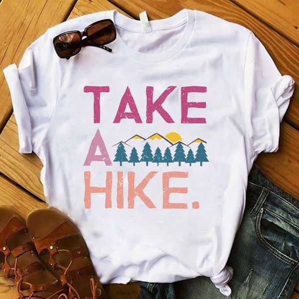 women lady t shirt take a hike printed tshirt ladies short sleeve loose tee shirt women female clothes graphic t-shirt, White
women lady t shirt take a hike printed tshirt ladies short sleeve loose tee shirt women female clothes graphic t-shirt, White