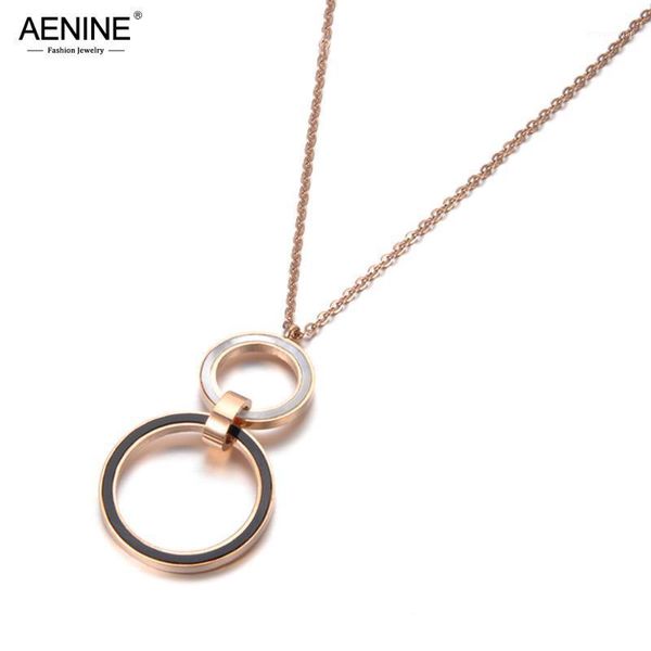 aenine fashion stainless steel double circle black & white shell pendant necklaces 20 inches sweater necklace for women an182461, Silver
aenine fashion stainless steel double circle black & white shell pendant necklaces 20 inches sweater necklace for women an182461, Silver