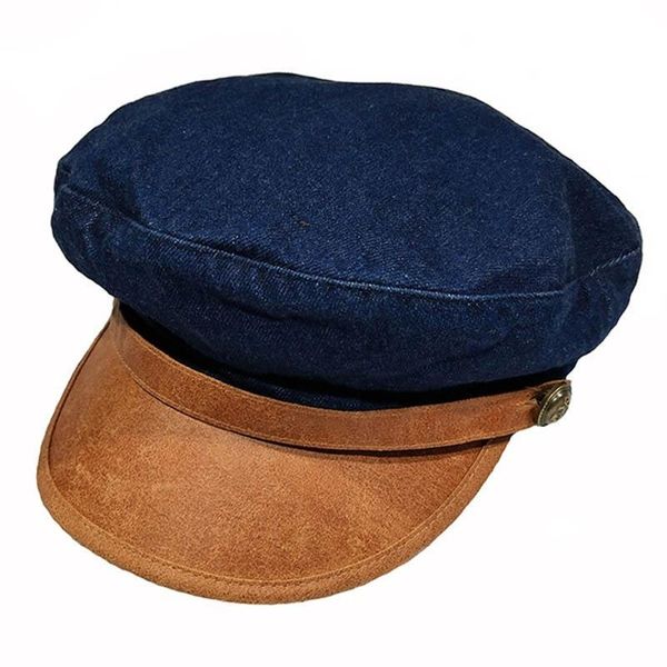 new fashion lady jeans leather navy cap retro european american painter cap spring and summer anti-swing duck tongue for men, Blue;gray
new fashion lady jeans leather navy cap retro european american painter cap spring and summer anti-swing duck tongue for men, Blue;gray
