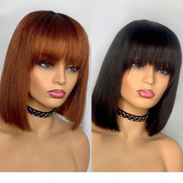 short lace front human hair wigs for black women remy brazilian #27 straight bob fringe wig with bangs 150% density plucked, Black;brown
short lace front human hair wigs for black women remy brazilian #27 straight bob fringe wig with bangs 150% density plucked, Black;brown