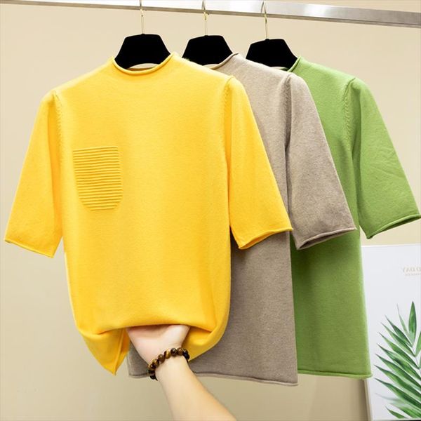 half sleeve women knitted sweater half turtleneck korean modis pullover all match 2020 spring and summer new arrival, White;black
half sleeve women knitted sweater half turtleneck korean modis pullover all match 2020 spring and summer new arrival, White;black