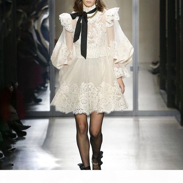 white fashion elegant lace mesh women's dress stand collar lantern sleeve high waist black bowknot long sleeve female 2020 new, Black;gray
white fashion elegant lace mesh women's dress stand collar lantern sleeve high waist black bowknot long sleeve female 2020 new, Black;gray