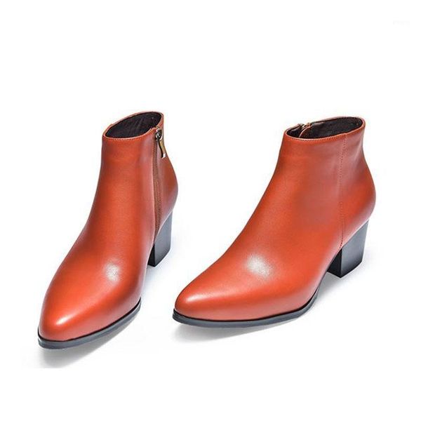 new winter mens high heels real leather boots pointed toe zip plush warm ankle boots work safety career wedding party men shoes1, Black
new winter mens high heels real leather boots pointed toe zip plush warm ankle boots work safety career wedding party men shoes1, Black