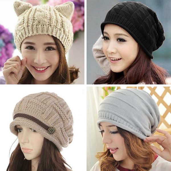 cute women girl knit ear ki ca beanie hat casual spring autumn winter thick warmer soft bonnet skullies beanies funny cap, Blue;gray
cute women girl knit ear ki ca beanie hat casual spring autumn winter thick warmer soft bonnet skullies beanies funny cap, Blue;gray
