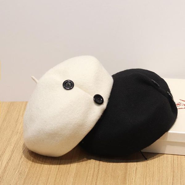 autumn winter wool beret three-dimensional button versatile solid color warm vintage korean version elegant painter hat beret, Blue;gray
autumn winter wool beret three-dimensional button versatile solid color warm vintage korean version elegant painter hat beret, Blue;gray