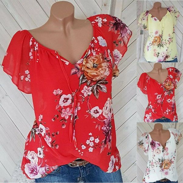 women's blouses & shirts 2021 style print ruffles women v-neck floral baggy casual short sleeve shirt loose t-shirt blouse1, White
women's blouses & shirts 2021 style print ruffles women v-neck floral baggy casual short sleeve shirt loose t-shirt blouse1, White