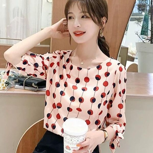 women spring summer style chiffon blouses shirts lady casual half sleeve o-neck polka dot printed blusas zz04411, White
women spring summer style chiffon blouses shirts lady casual half sleeve o-neck polka dot printed blusas zz04411, White