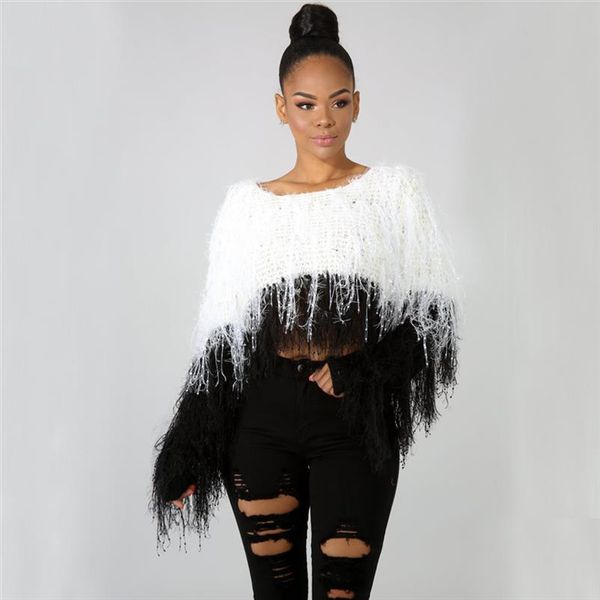 womens sweater o neck tassel casual long sleeve loose pullover sweetwear autumn winter crop, White;black
womens sweater o neck tassel casual long sleeve loose pullover sweetwear autumn winter crop, White;black