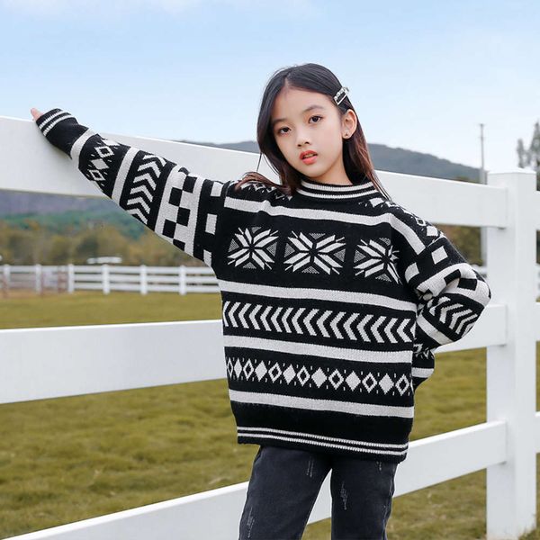 girls' sweater autumn and winter clothing 2020 new children's pullover, Blue 
girls' sweater autumn and winter clothing 2020 new children's pullover, Blue