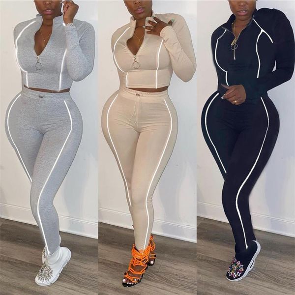 women's tracksuits fashion spring autumn women long sleeve drawstring waist trouser suit zipper v-neck sports set casual high tight out, Gray
women's tracksuits fashion spring autumn women long sleeve drawstring waist trouser suit zipper v-neck sports set casual high tight out, Gray