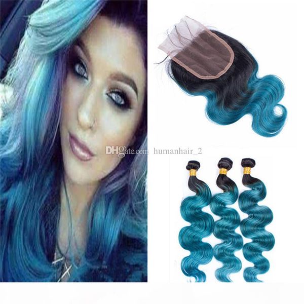 two tone 1b blue ombre virgin hair bundles with lace closure dark root body wave hair weaves with 4*4 lace closure, Black;brown
two tone 1b blue ombre virgin hair bundles with lace closure dark root body wave hair weaves with 4*4 lace closure, Black;brown