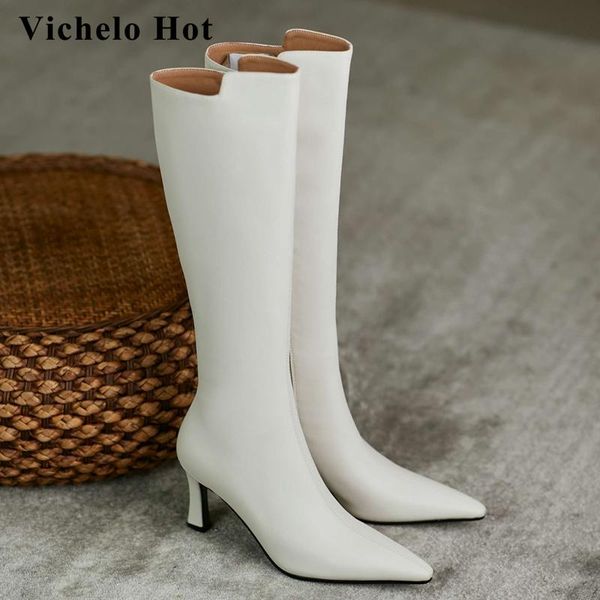 Vichelo Hot new high street fashion winter shoes women pointed toe thin high heel zipper elegant lady dating knee-high boots L97, Black
Vichelo Hot new high street fashion winter shoes women pointed toe thin high heel zipper elegant lady dating knee-high boots L97, Black