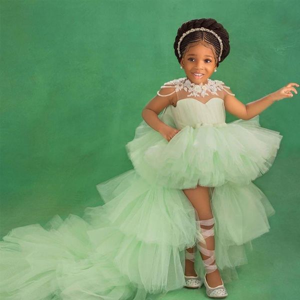 green front short back long little dresses for wedding o neck lace appliques beading layered skirt kids dress, Red;yellow
green front short back long little dresses for wedding o neck lace appliques beading layered skirt kids dress, Red;yellow